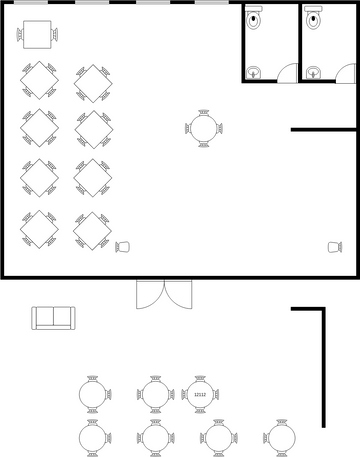 Small Restaurant Seating Plan | Visual Paradigm User-Contributed ...